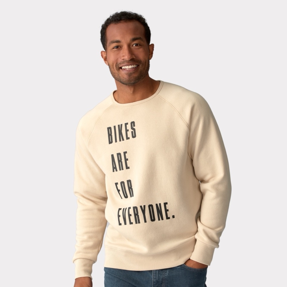 Trek Everyone Crewneck Unisex Sweatshirt in Cream Super Soft Fleece Size Large
